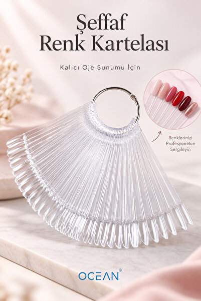 Ocean Kalıcı Oje Renk Kartelası, Oje Renk Sergileme Şeffaf Badem Model Anahta...