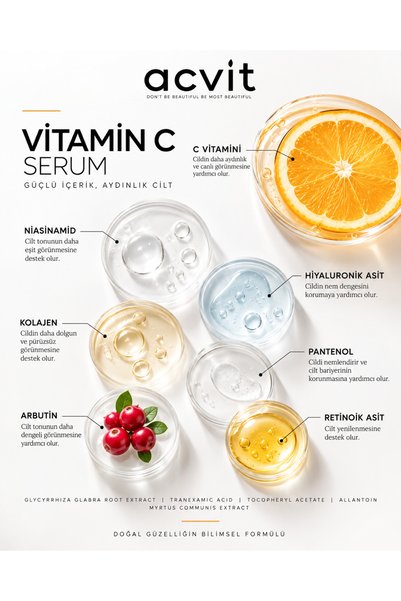 Acvit Vitamin C Serum 30 ml |   Anti-Blemish, Brightening and Skin Tone Equalizing Care
