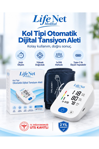 Life Net Medikal Dijital Koldan Ölçer Tam Otomatik Tansiyon Aleti Bp310a-01