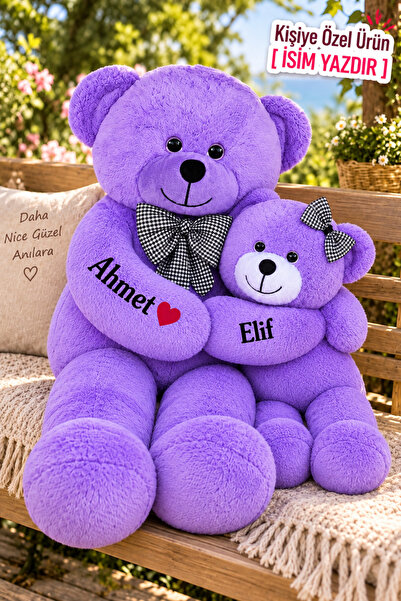 Pandamkee Kişiye Özel İsim Baskılı Analı Kızlı 8050 Yavrulu Peluş Ayı Seti – ...