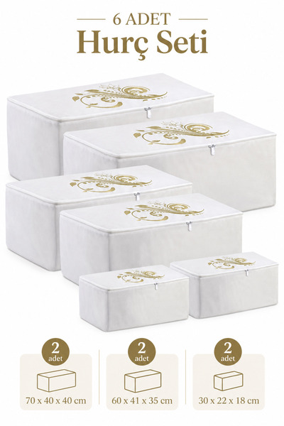 umbellatum Hurç Organizer Saklama Çantası 2 Mega , 2 Büyük , 2 Küçük Boy Beya...