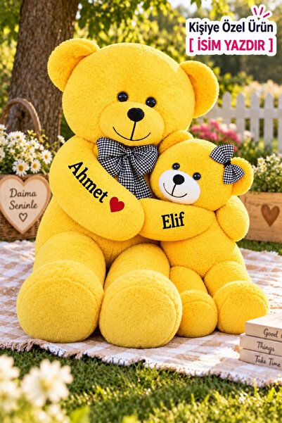 Pandamkee 2’li Anne ve Yavrulu Peluş Ayı Seti – 80 cm Büyük Peluş Ayı ve 50 c...