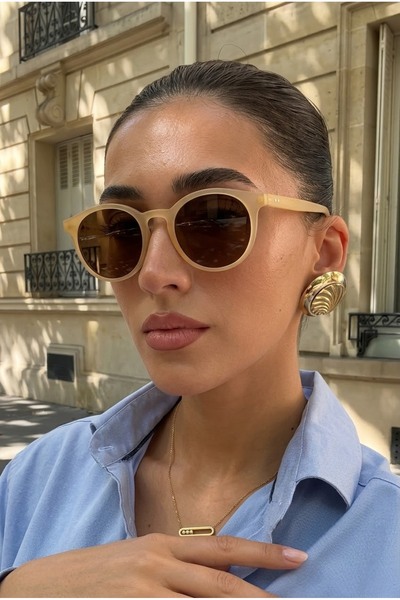 MACERATİ Petta Vintage Oval Bal Uv400 Filtered Sunglasses