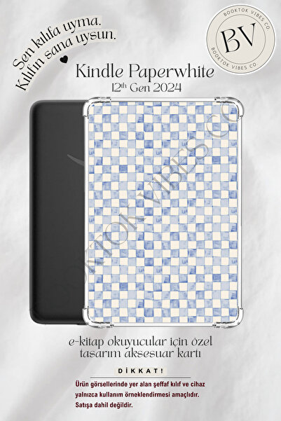 BookTok Vibes Co. Mavi Blue Bell Suluboya Pötikare Temalı Insert - Kindle ve ...