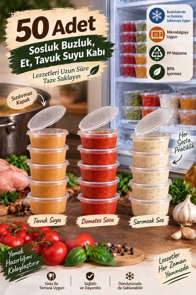 GİZPAK Plastik Sos Kabı 60cc 2oz pp 50 ADET