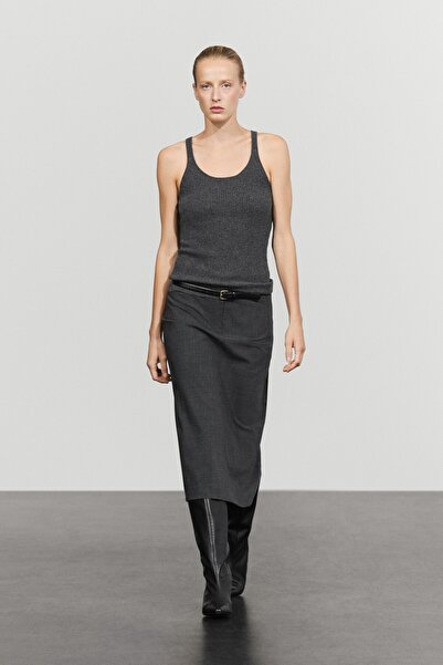 Massimo Dutti %100 Kaşmir Fitilli Triko Üst