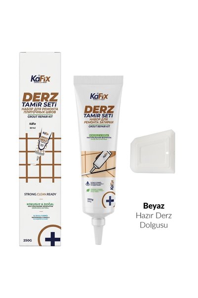 Hazır Derz Dolgu Tüpü Beyaz 250 gr – Hızlı Kuruyan Derz Tamir ve Yenileme Tüpü