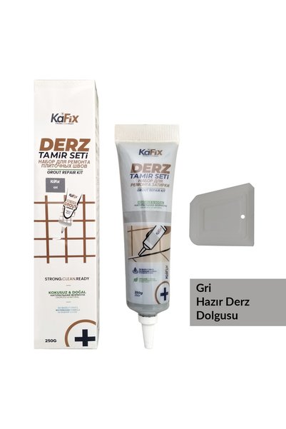 Hazır Derz Dolgu Tüpü Gri 250 gr – Hızlı Kuruyan Derz Tamir ve Yenileme Tüpü