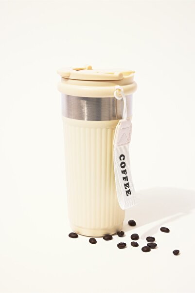 DeFacto Unisex 600 ml Thermos with Strap and Textured Cover H8535Axns