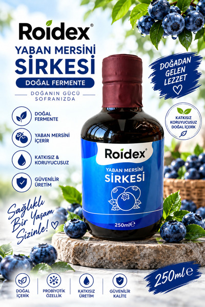 Roidex Bitkisel Gıda Takviyesi Roidex Yaban Mersini Sirkesi 250 ml – Geleneks...
