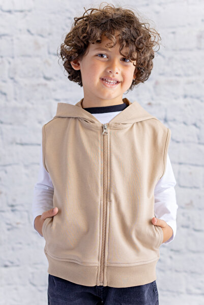 Zeyland Unisex Çocuk Basic Kapüşonlu Yelek