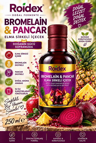Roidex Bitkisel Gıda Takviyesi Roidex Bromelain & Pancar Elma Sirkeli İçecek ...