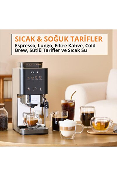 Krups Coffee Crush Experience Tam Otomatik Çekirdekten Fincana Espresso Kahve Makinesi