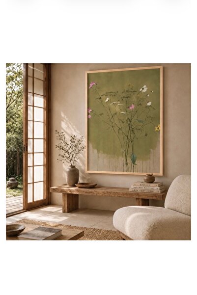 Boho wellness studio Boho Atelier Yabani Çiçekler Çerçeveli MDF Dekoratif Tablo