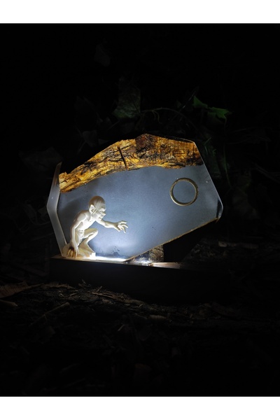 Kovan Ahşap Gollum Epoksi Gece Lambası