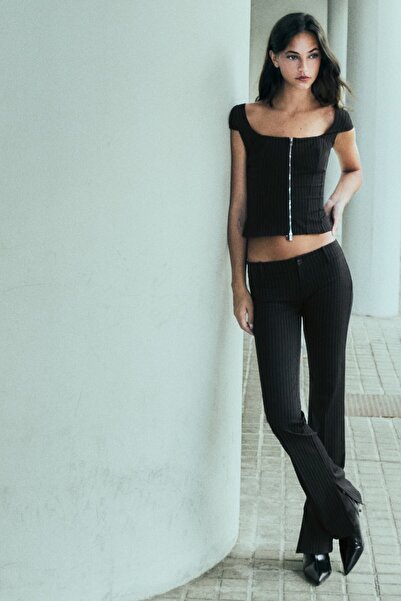 Bershka Slim fit düşük bel pantolon