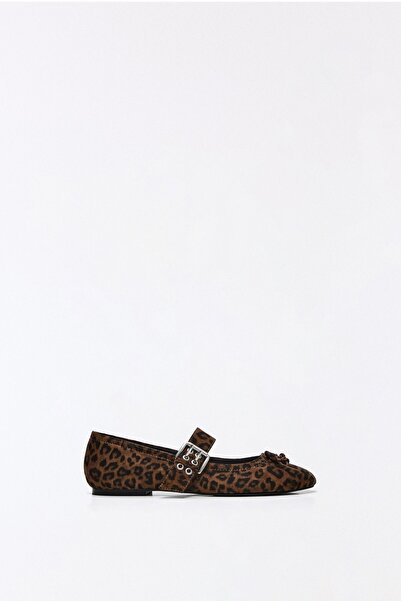 Bershka LEOPAR DESENLİ TOKALI BABET