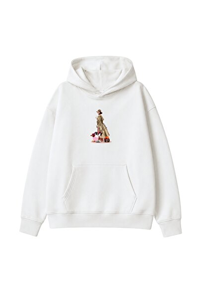The Champ Clothing Γυναικείο Oversize Hoodie City Walk με στάμπα σε λευκό χρώ...