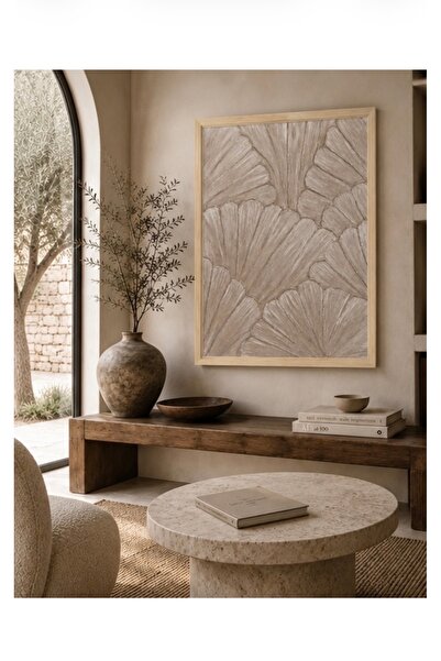 Boho wellness studio Bej Soyut Çerçeveli MDF Dekoratif Tablo