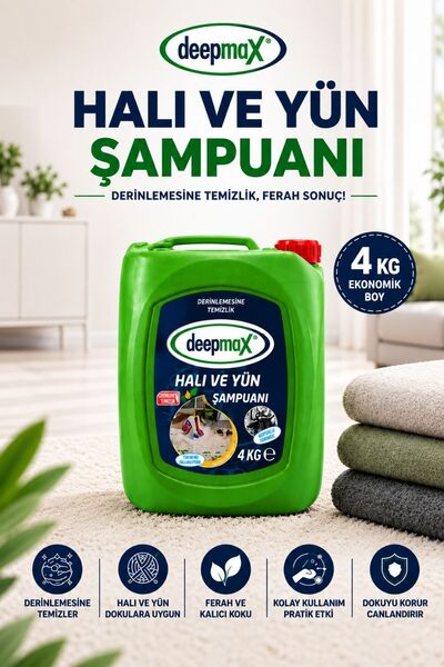 Halı ve Yün Şampuanı 4 KG – Derinlemesine Temizlik ve Ferah Koku