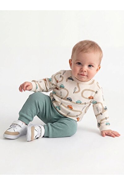 NİKUBY BABY طقم ملابس يومية مريحة للأطفال الأولاد مكون من قطعتين بأكمام طويلة...