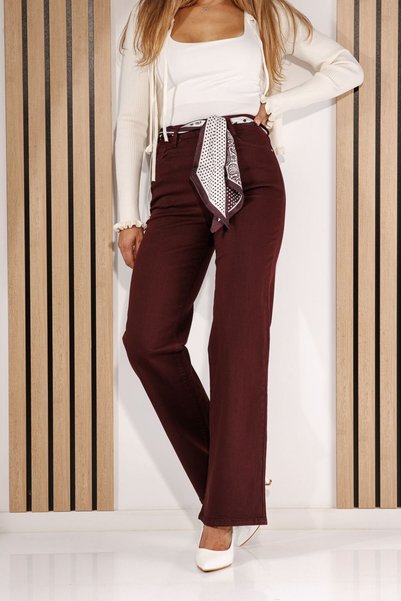 Zaira Blugi Wide Leg Dama Azra Bordo #A1434 - 26