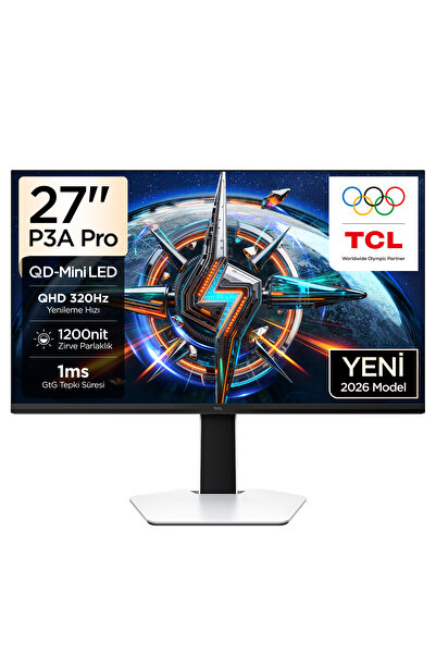 TCL 27P3A Pro Gaming Monitörü 27" 1ms 320Hz Qhd 2k Qd-Mini LED Fps Oyuncu Mon...