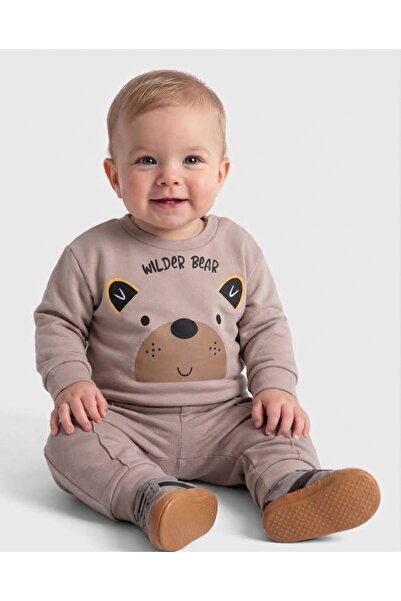 air baby Baby Boy Seasonal 2-Piece Set Teddy Bear Printed Long Sleeve Cotton ...