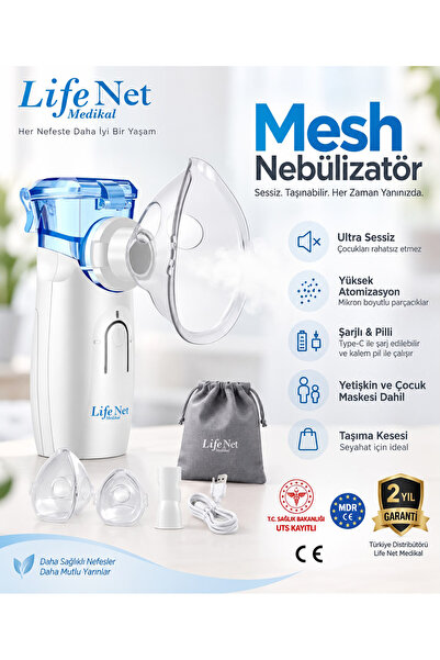 Life Net Medikal Taşınabilir Mesh Nebulizatör Süper Sessiz Yeni Nesil Nebuliz...
