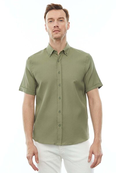 PAULMARK Button-Down Collar Short Sleeve Shirt