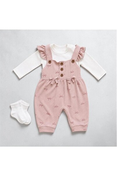 ALTINTAŞ BABY Kız Bebek Fiyonk Desenli Tulum