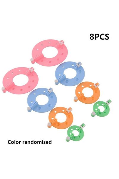 Choice A 8pcs Wool Ball Maker Knitted Tools Yarn Pompon Wool Plush Ball Set F...