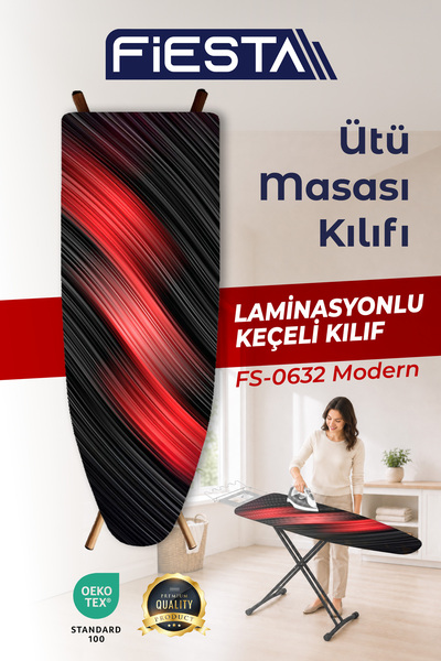 Fiesta FS-0632 Modern Dijital Baskı Ütü Masası Kılıfı Örtüsü Bezi (KALIN KEÇE HEDİYELİ)