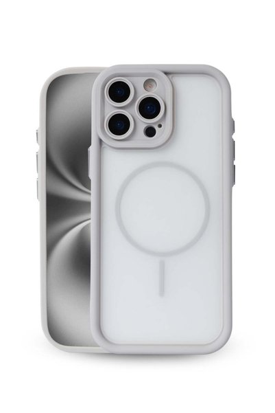 Vissona iPhone 14 Pro Max Kılıf – Kamera Korumalı – MagSafe Uyumlu – Gri Renk...
