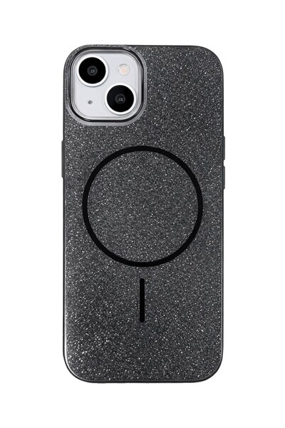 Vissona iPhone 13 Kılıf – MagSafe Uyumlu – Simli Lüks Silikon Telefon Kılıfı