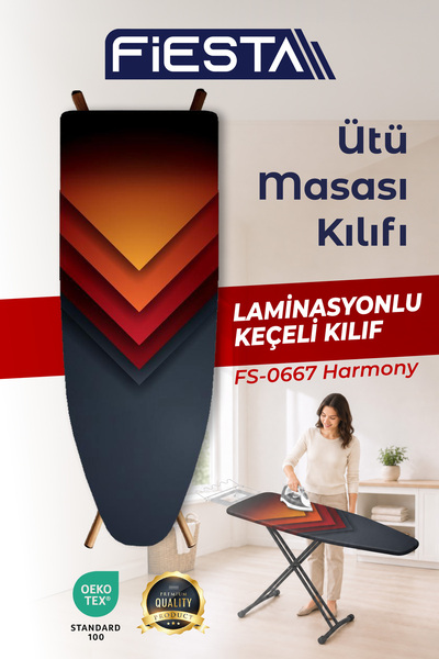 Fiesta FS-0667 Harmony Dijital Baskı Ütü Masası Kılıfı Örtüsü Bezi (KALIN KEÇE HEDİYELİ)