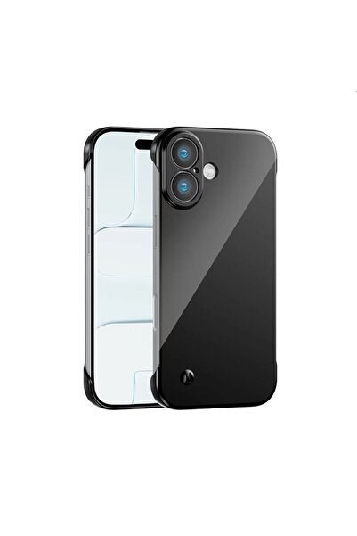 Vissona iPhone 16 Uyumlu Kamera Korumalı Yanları Açık Sararmaz Sert Mika Şeff...