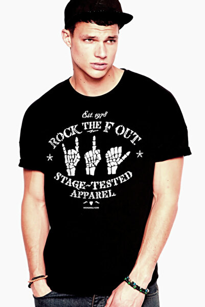 ROCKANDROLL Rock Hands crna majica kratkih rukava