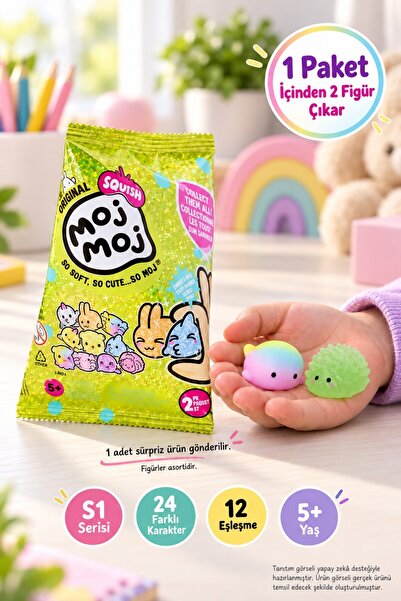 TOYFEST Moj Moj Squish Sürpriz Yumuşak Esnek Figürler - 1 PAKET (2 li Figür)