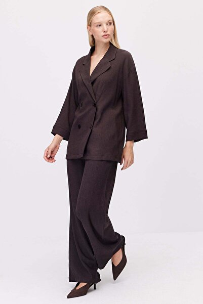 PAULMARK Women's Textured Wide-Leg Pants