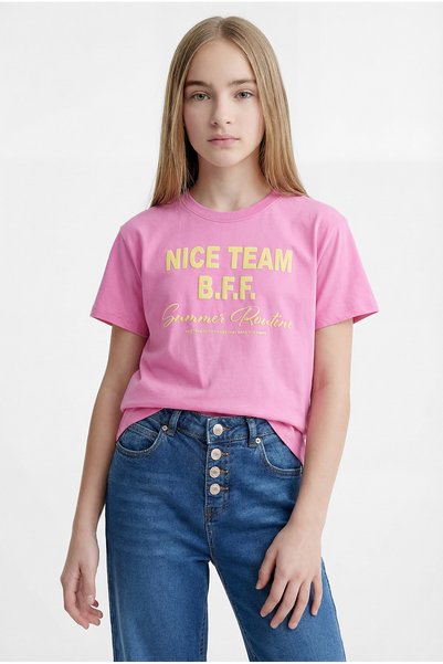 PAULMARK Girl's Text Printed T-Shirt