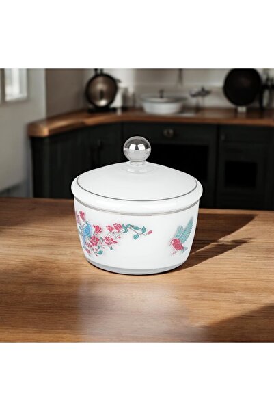 SOLETER Bird Date Jar - Medium Size - Red and Silver