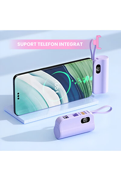 Full Abundance Powerbank portabil universal cu 3 porturi USB-C, USB-A și Lightning, Model nou, Acumulator extern, Baterie externă, Compatibilitate extinsă, Smartphone, Tabletă, Alimentează oriunde, Încărcare rapidă, Sili