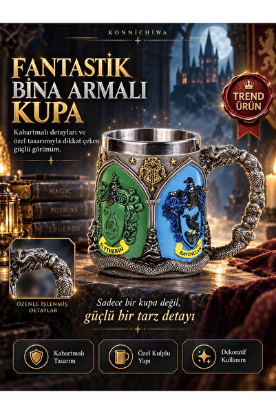 FG KONNİCHİWA HARRY POTTER HOGWARTS KUPA MUG ÇELİK TERMOSLU BARDAK 3 BOYUTLU ...