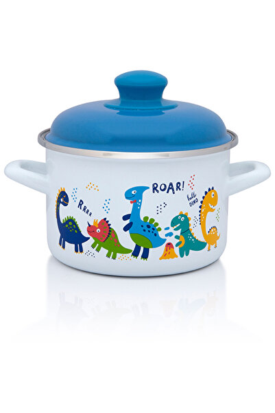 Metalac Oala 2l cu capac Dino email/16cm/2l