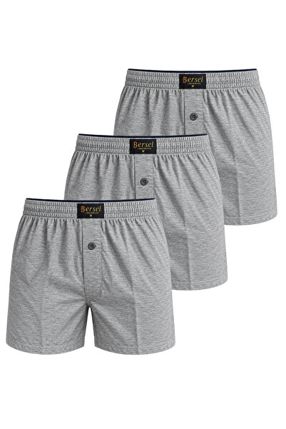 Bersel 3 Pieces of Gray Color Comfortable Cut Men's Classic Boxer Shorts with...