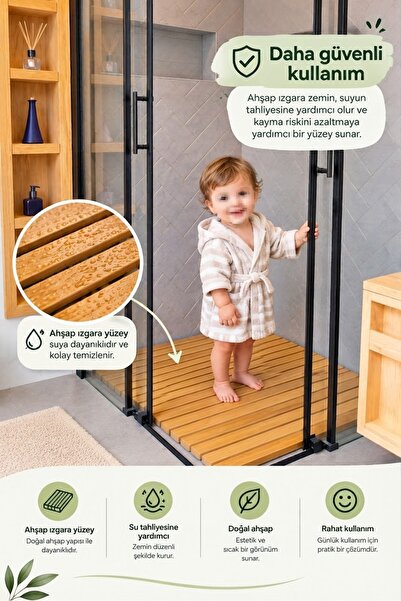 Home Ahşap Duş Izgarası Özel Ölçü