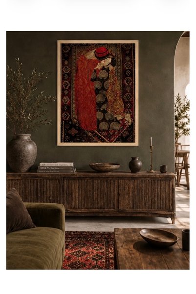 Boho wellness studio Çerçeveli MDF Oryantal Çift Sanat Tablosu