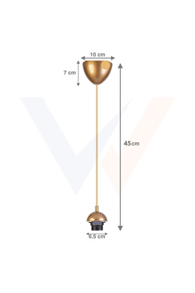 MetoTechs Kablolu Krom Gold Renkli Sarkıt Avize Duyu - Standart E27 Duy