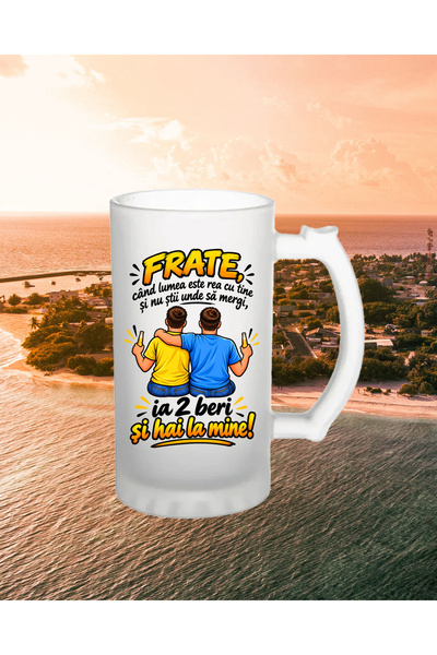 Arka9 Halbă de bere personalizată pentru frate 500 ml